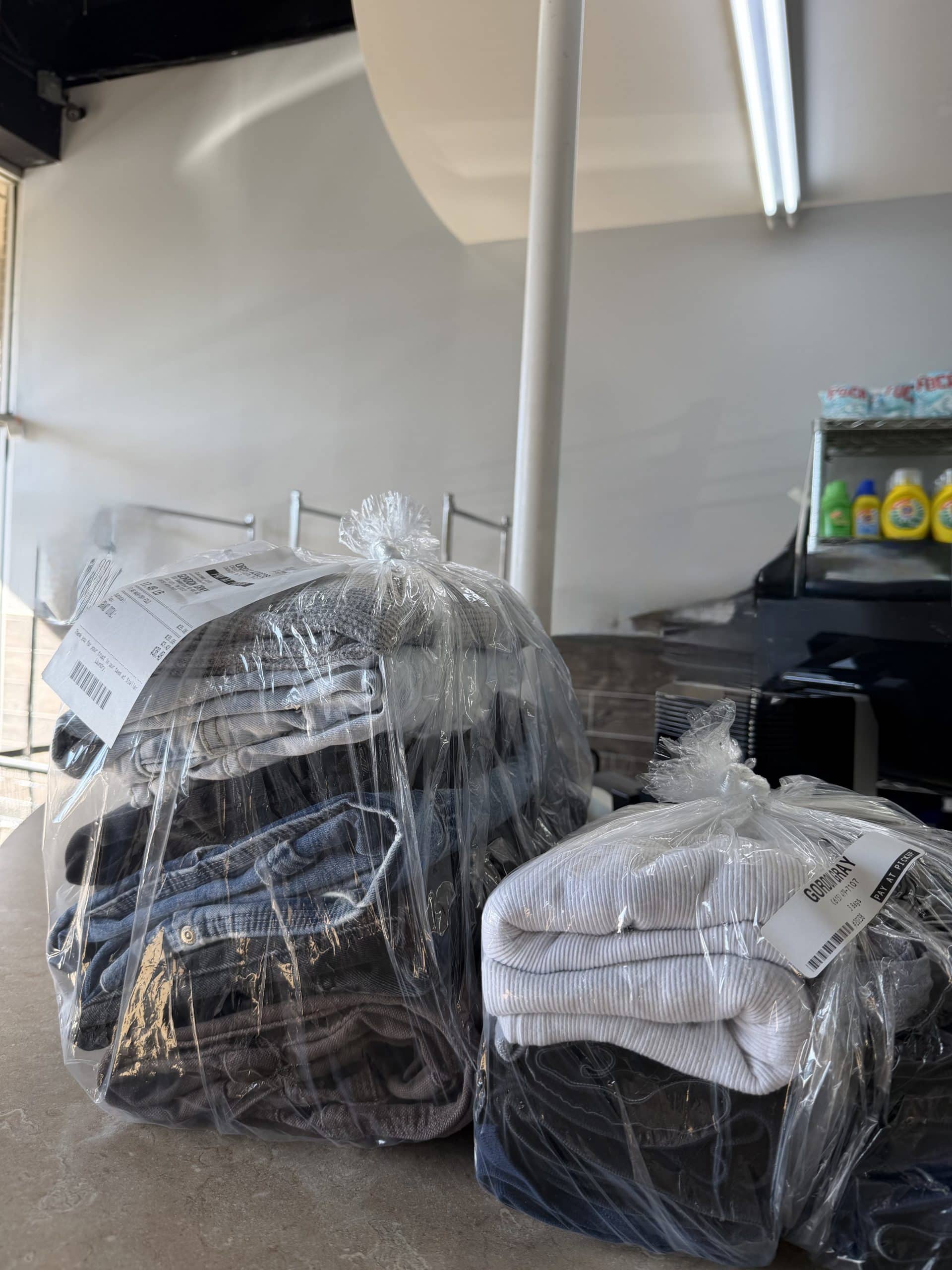 service-04 Wash & Fold laundry sorted and bagged at Stellar Laundry Antioch
